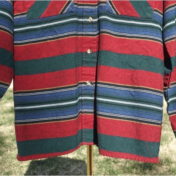 Vintage 90s Backpacker Red Southwestern Button Up - Picture 5 of 6